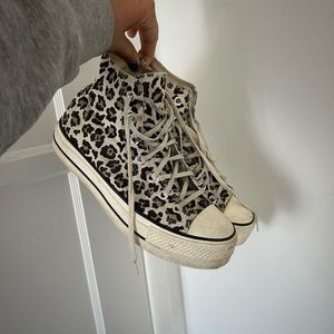 Custom Platform Hightop Cheetah Print Chuck Taylor Converse
